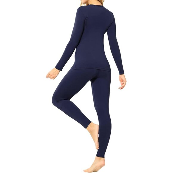 Versatile Women's Fleece-Lined Thermal Underwear Set - Perfect for Winter Sports - Picture 2 of 3